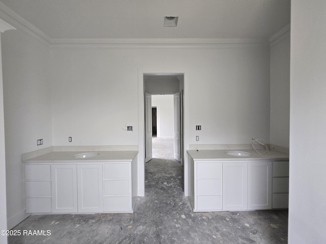 laundry room with ornamental molding