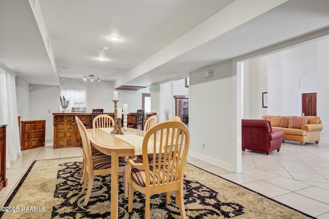 view of tiled dining area