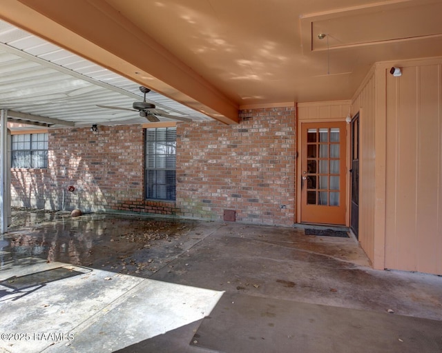 view of patio / terrace featuring ceiling fan