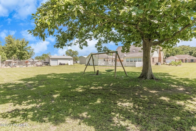 view of yard featuring a playground