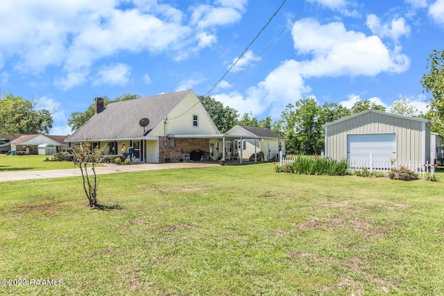 cape cod house featuring a garage and a front yard