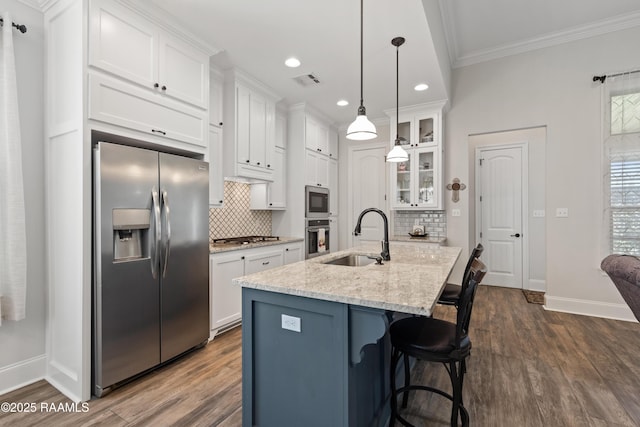 kitchen with white cabinetry, sink, and appliances with stainless steel finishes