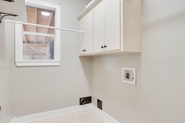 110 Yorkshire Cir, Lafayette, LA 70508 - washroom featuring cabinet space, hookup for a washing machine, baseboards, and hookup for an electric dryer