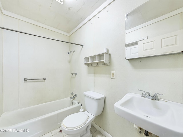 full bathroom featuring sink, toilet, and washtub / shower combination