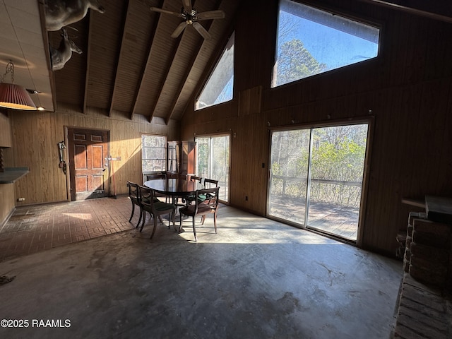 interior space with vaulted ceiling