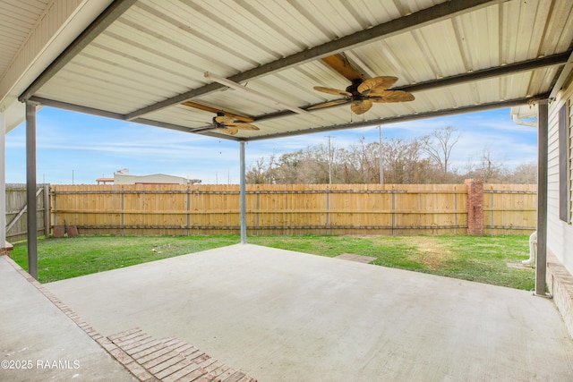 view of patio / terrace with ceiling fan