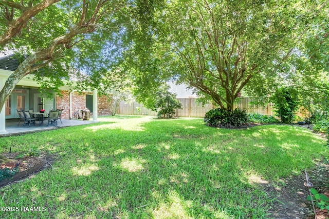 view of yard with a patio area