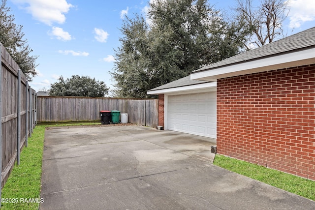 view of garage