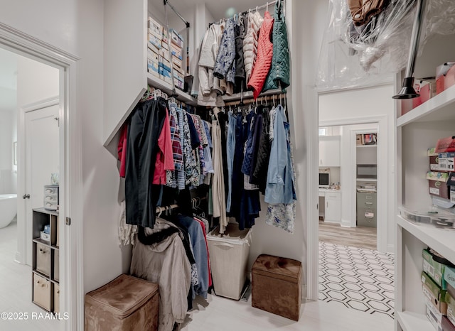 view of walk in closet