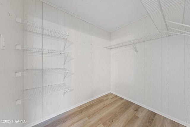 walk in closet featuring hardwood / wood-style flooring