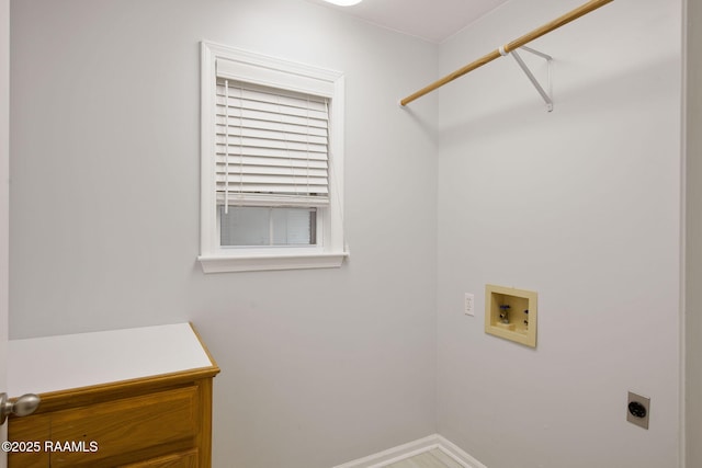 laundry area featuring hookup for a washing machine and hookup for an electric dryer