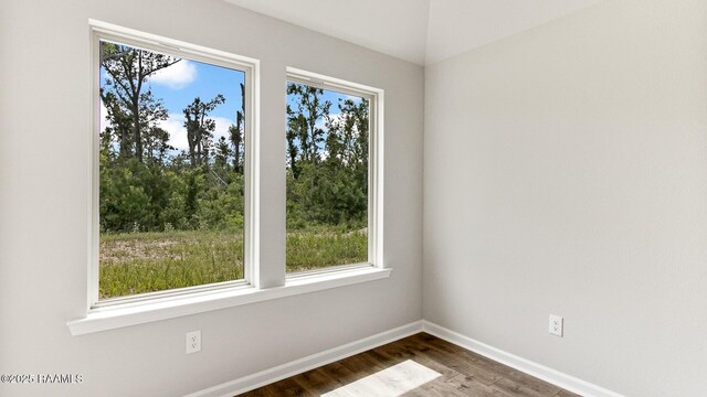 empty room featuring dark hardwood / wood-style floors