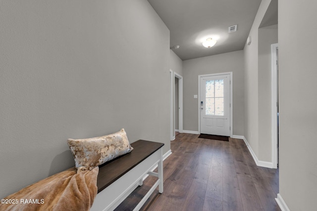 doorway to outside featuring hardwood / wood-style floors