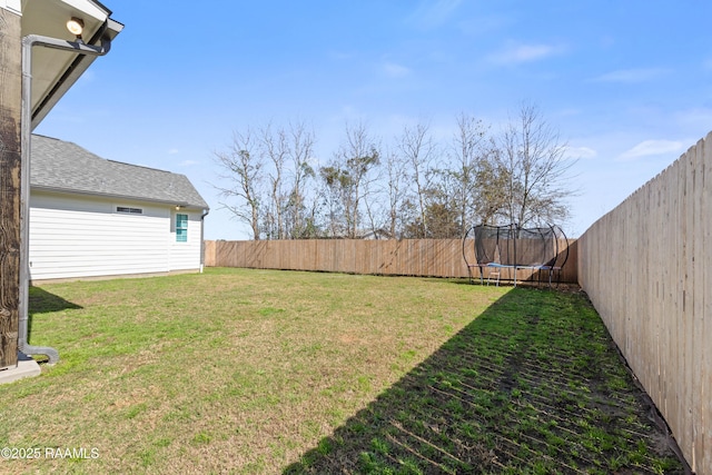 view of yard featuring a trampoline