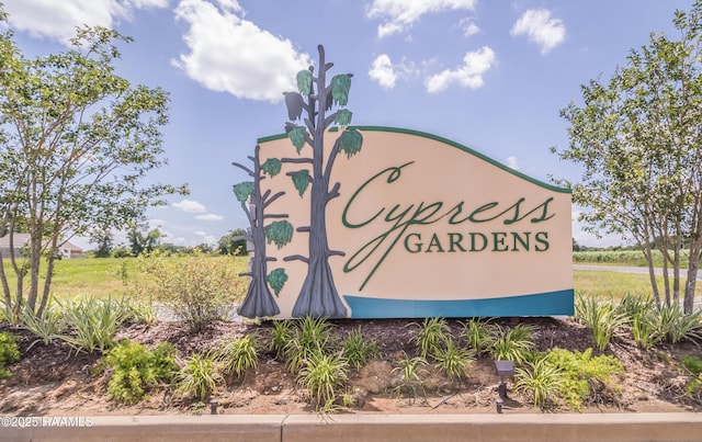 view of community sign