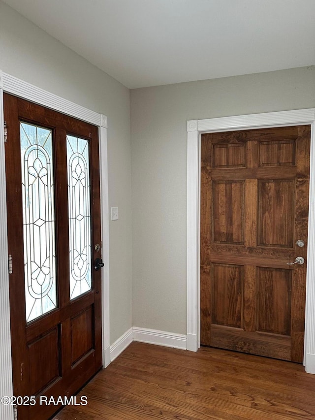 entryway featuring dark hardwood / wood-style flooring