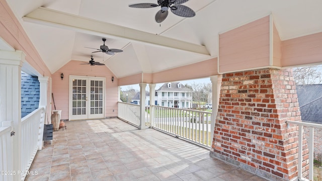 view of patio with ceiling fan