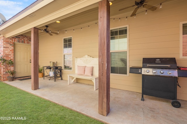211 Bayonne Dr, Lafayette, LA 70507 - view of patio / terrace with a ceiling fan and grilling area