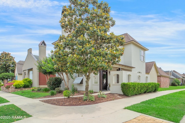 211 Bayonne Dr, Lafayette, LA 70507 - view of front facade featuring stucco siding and a front lawn