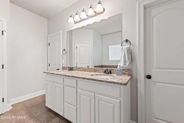 bathroom featuring vanity and tile patterned flooring