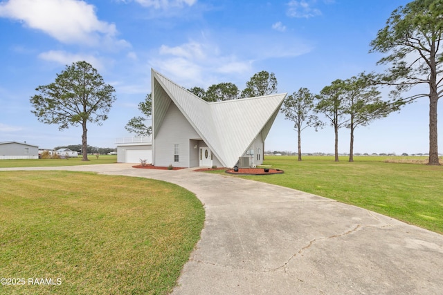 modern farmhouse with a front yard