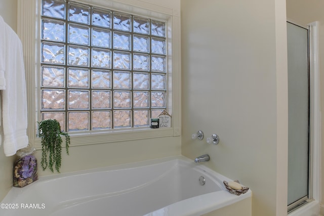 bathroom with a washtub