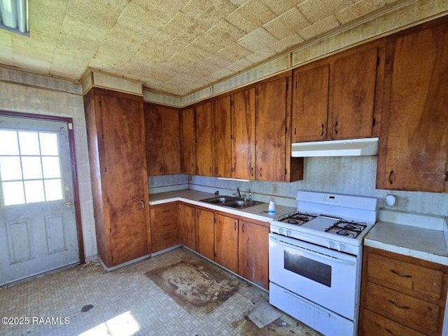 kitchen featuring sink and gas range gas stove