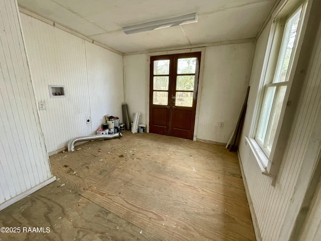 empty room with french doors