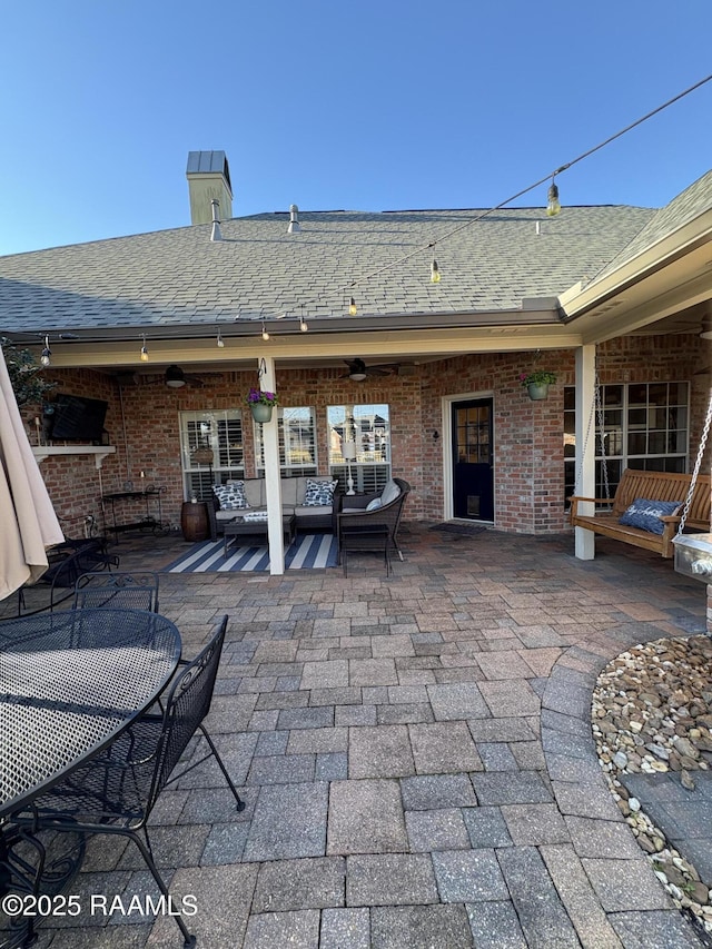 view of patio featuring outdoor lounge area