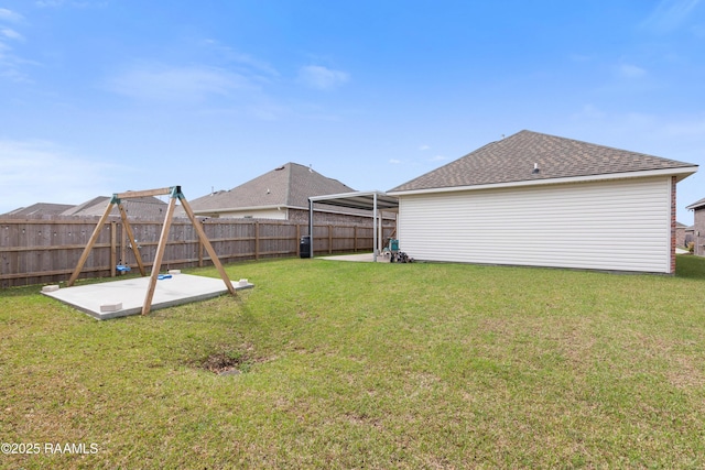 view of yard featuring a playground