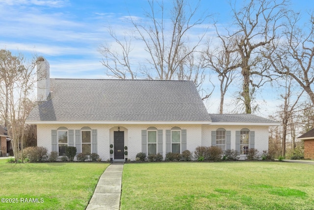 view of front of home featuring a front yard