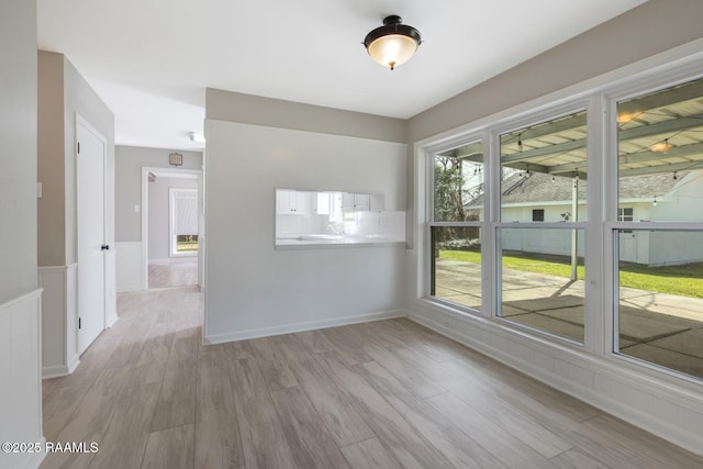 empty room featuring light wood-type flooring