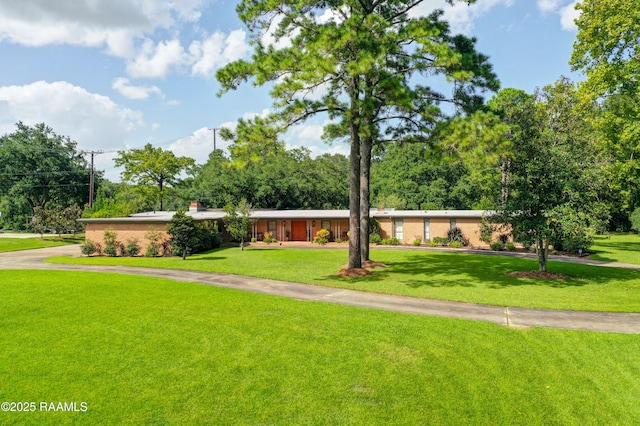 ranch-style house with a front yard