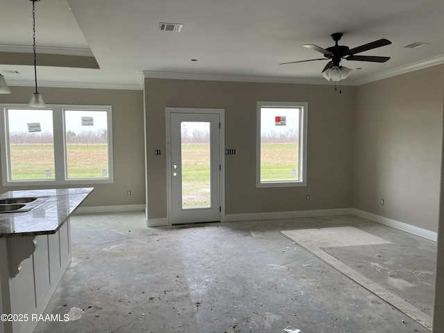 foyer entrance with crown molding