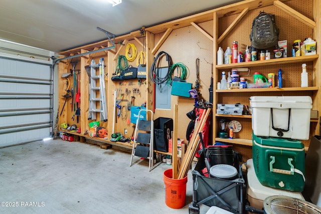 interior space with a garage