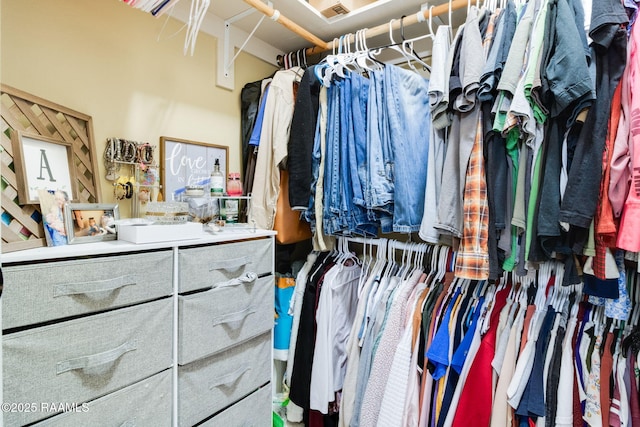 spacious closet with visible vents