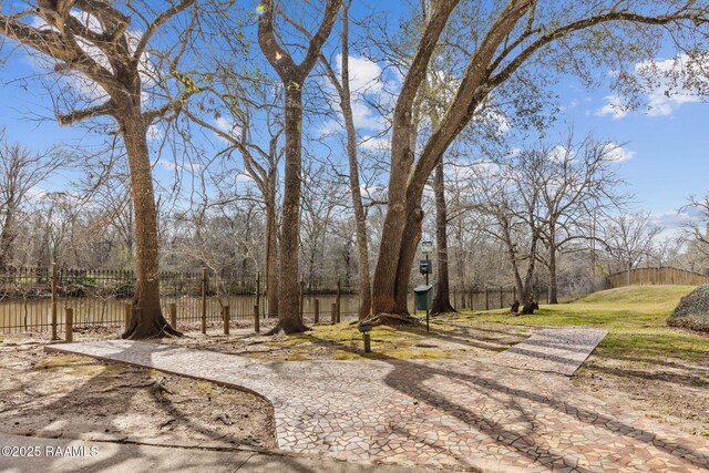 view of yard featuring fence