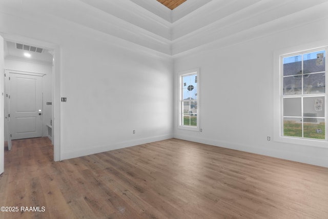 spare room featuring wood-type flooring