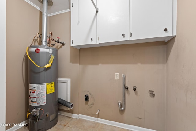 utility room featuring gas water heater