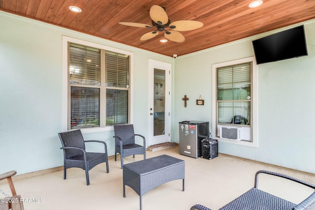 view of patio with ceiling fan