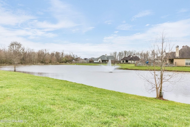 view of water feature with a residential view