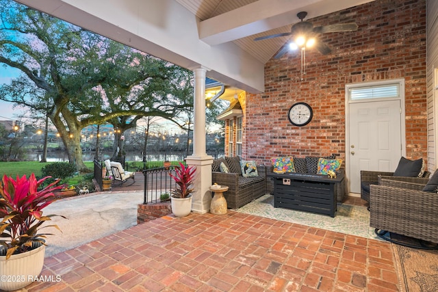 view of patio / terrace with ceiling fan