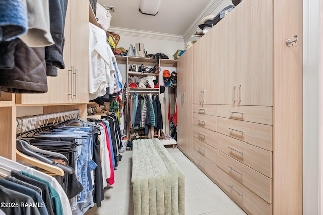 walk in closet with visible vents