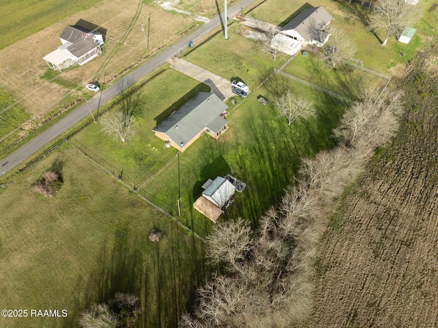 bird's eye view with a rural view