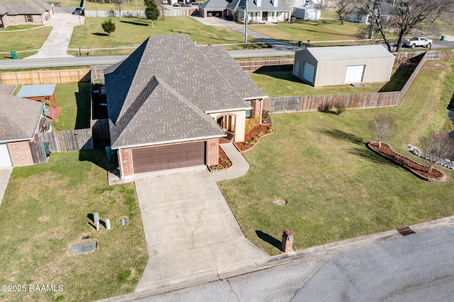 bird's eye view featuring a residential view