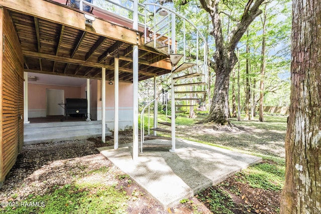 view of yard with stairs