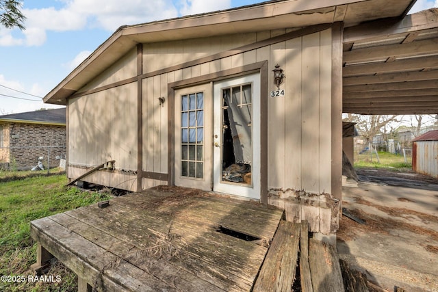 exterior space with a wooden deck