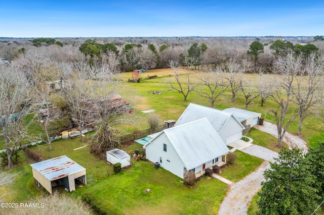 bird's eye view featuring a rural view