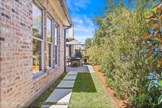 view of yard with a patio area