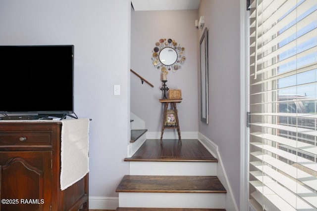 stairs with baseboards